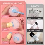French Nail Stamper - BTArtbox French Tip Nail Tools with Nail Scraper and Replaceable Stamper Head, 100-Time Using Silicone Nail Stamper Kit for Gel Nail Polish DIY Nail Art Tools - Image 5